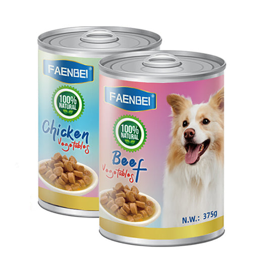 Meat Chunk Grain Free Wet Dog Food Natural Pate Chicken & Vegetables or Beef & Vegetables - (Pack of 24) 13 oz. Cans