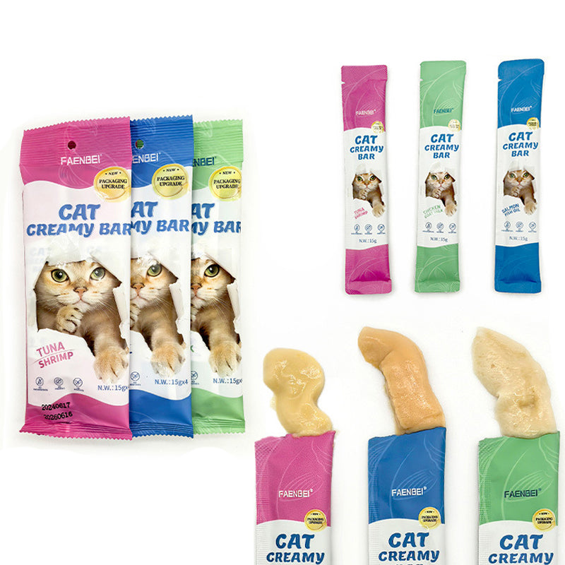 1000PCS Cat Treats Creamy Puree Chicken / Salmon / Tuna Variety Pack of Lickable, 15g Pouches, 250*4 Count