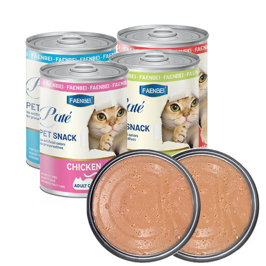 Natural Can Food for Cat Mousse, Limited Ingredient, Grain-Free Protein with No Artificial Additives, Chicken, Beef, Tuna, Salmon (24 x 375g Cans)