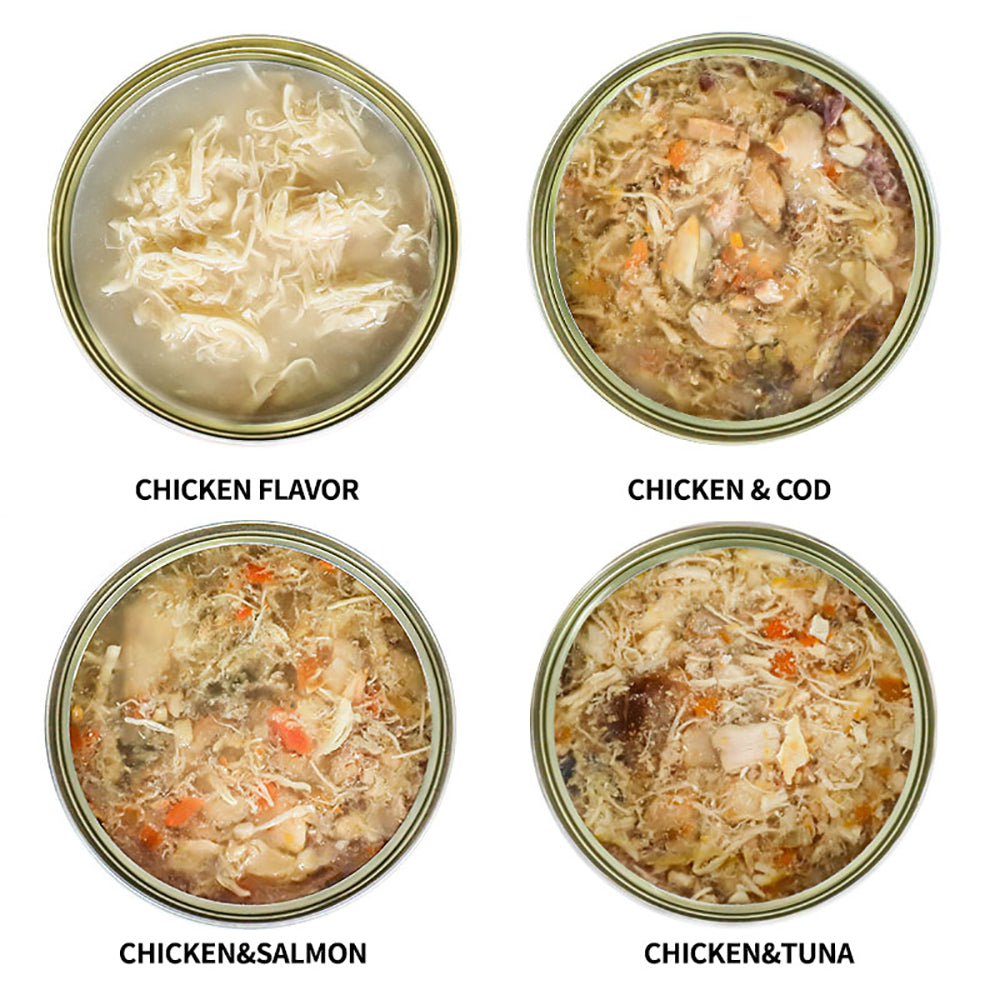 100PCS Chicken Recipe in Chicken Broth, with High Moisture Broth for Optimal Hydration, Wet Canned Cat Food, Can (100/48 Count)