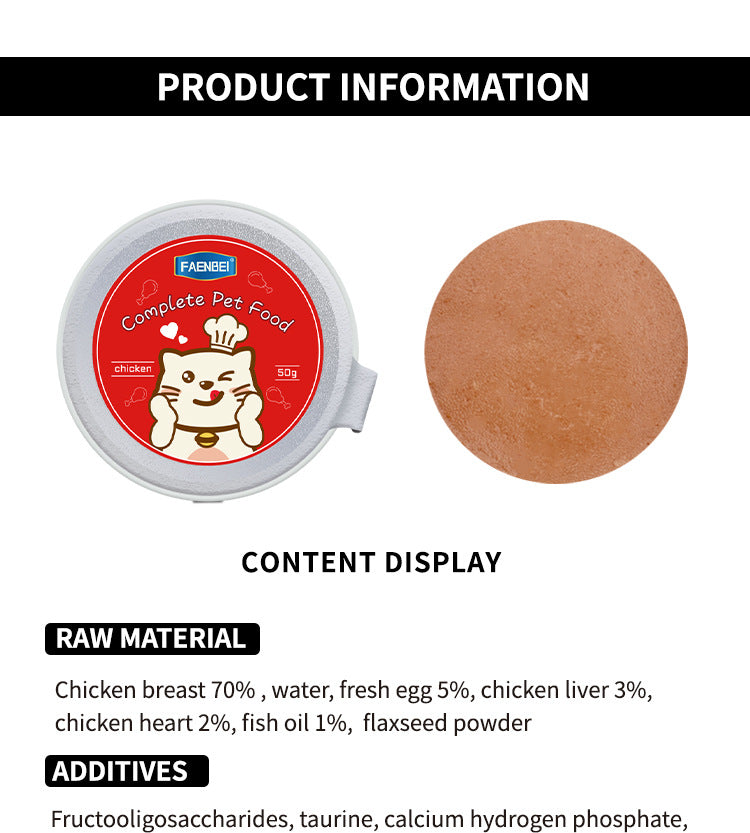 Natural Wet Canned Cat Food, Chicken - 55% Crude Protein, Grain Free, Protein with No Artificial Additives (120 x 3 oz Cans)