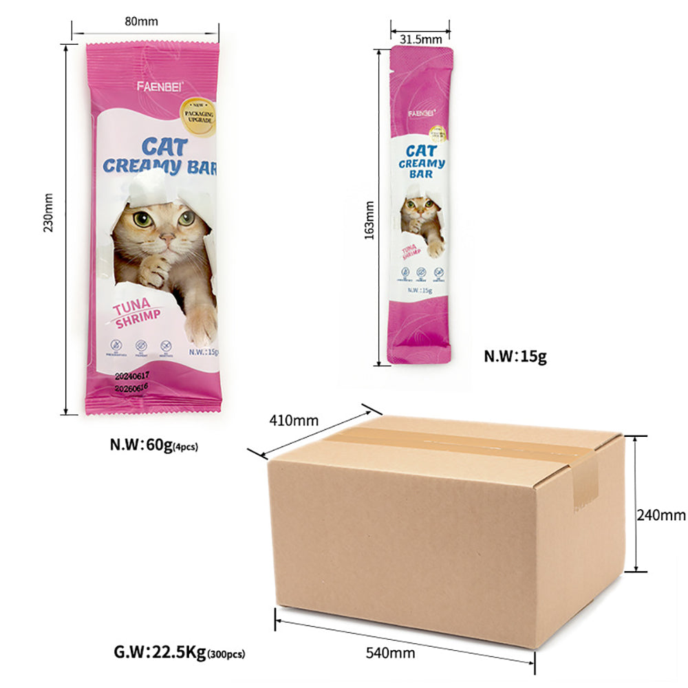 1000PCS Cat Treats Creamy Puree Chicken / Salmon / Tuna Variety Pack of Lickable, 15g Pouches, 250*4 Count