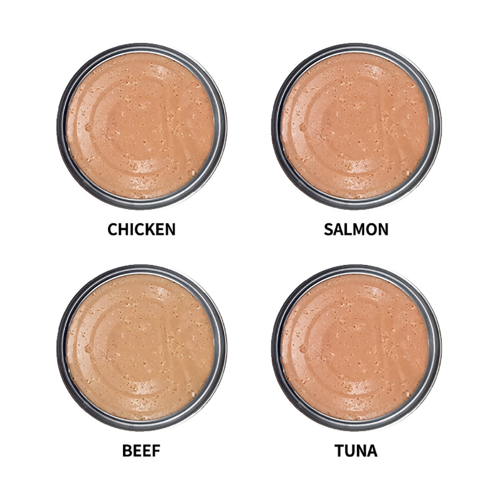 Natural Can Food for Cat Mousse, Limited Ingredient, Grain-Free Protein with No Artificial Additives, Chicken, Beef, Tuna, Salmon (24 x 375g Cans)