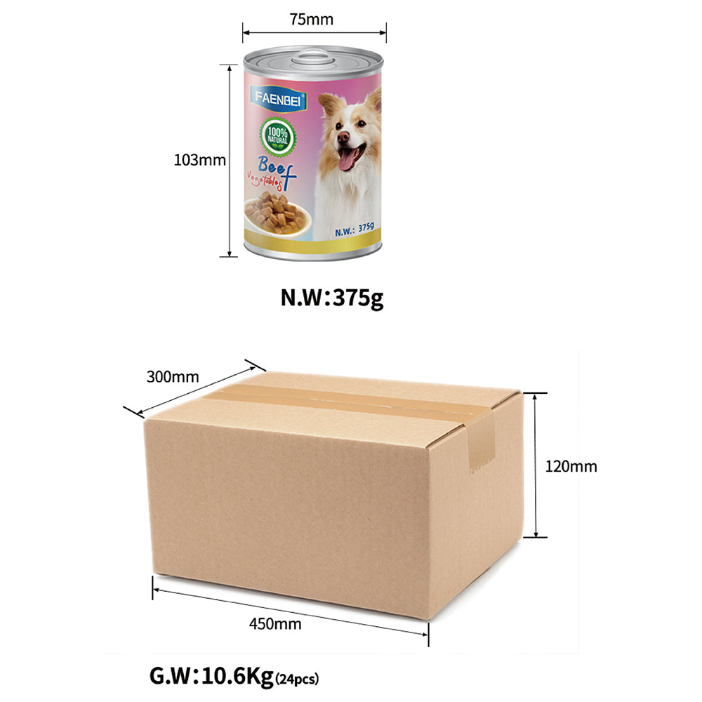 Meat Chunk Grain Free Wet Dog Food Natural Pate Chicken & Vegetables or Beef & Vegetables - (Pack of 24) 13 oz. Cans