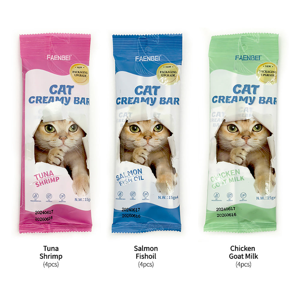 1000PCS Cat Treats Creamy Puree Chicken / Salmon / Tuna Variety Pack of Lickable, 15g Pouches, 250*4 Count