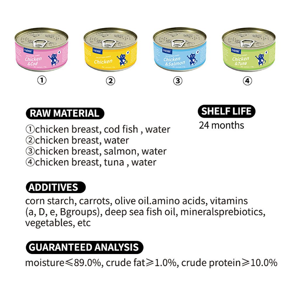 100PCS Chicken Recipe in Chicken Broth, with High Moisture Broth for Optimal Hydration, Wet Canned Cat Food, Can (100/48 Count)