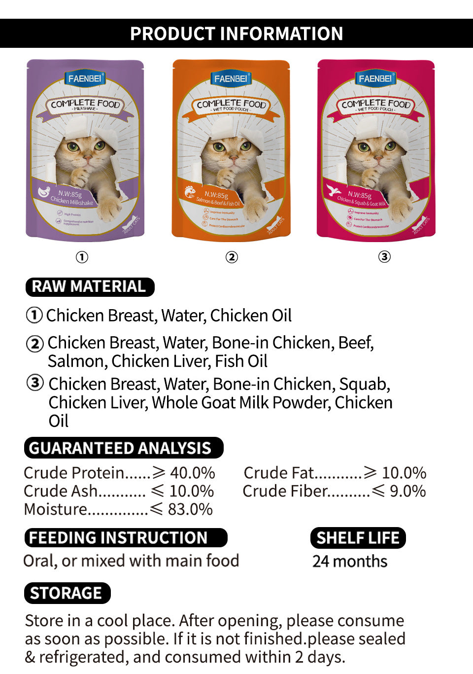 144PCS Cat Mousse Food Pouch, Salmon & Beef & Fish Oil..., Wet Cat for Cats, 2.49 oz. Pouch (12 Count)