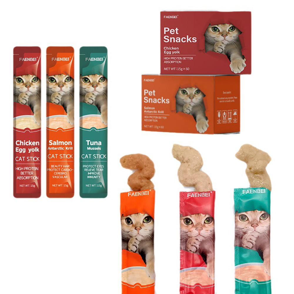 1200PCS Cat Treats Creamy Puree Chicken / Salmon / Tuna Variety Pack of Lickable, 0.44 Oz Pouches