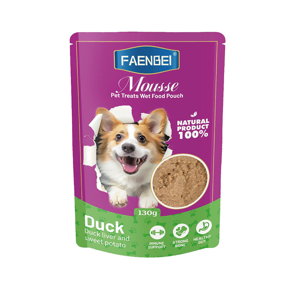 100PCS Dog Mousse Pet Treats Wet Food Pouches, Flavor in Gravy, 130g Pouches (Pack of 12)
