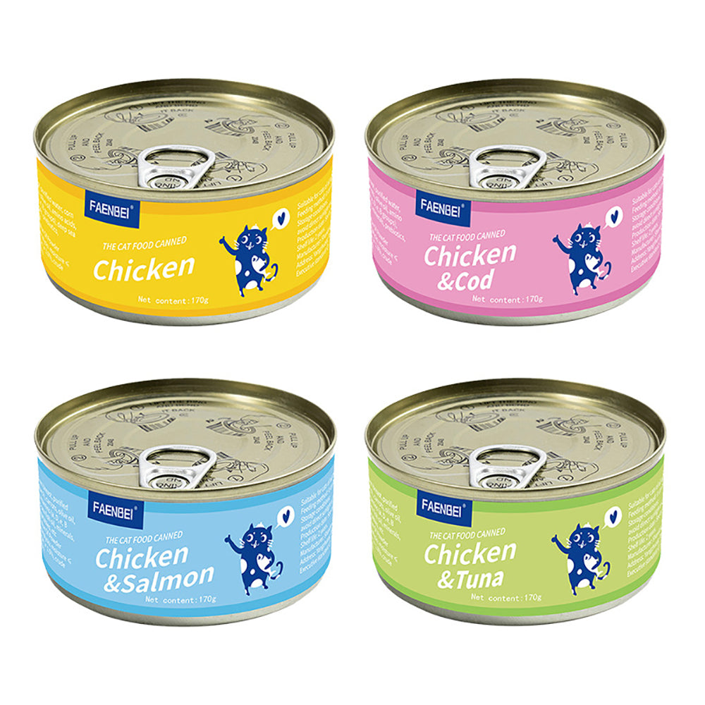 100PCS Chicken Recipe in Chicken Broth, with High Moisture Broth for Optimal Hydration, Wet Canned Cat Food, Can (100/48 Count)