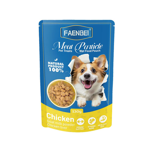 100PCS Meat Particle Dog Treats Wet Food Pouches, Flavor in Gravy, 130g Pouches (Pack of 12)