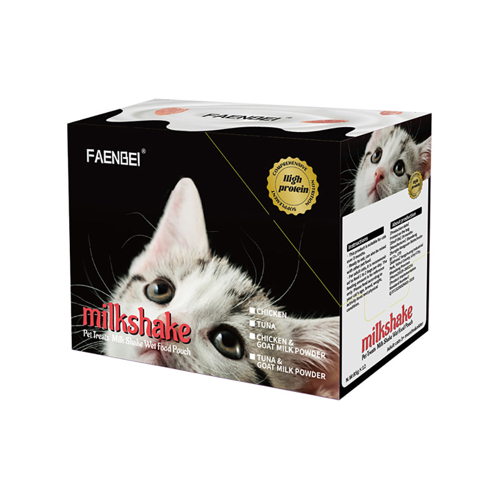 144PCS Pet Treat Milk Shake Wet Food Pouch, Pureed Cat Food Topper, Lil’ Shakes With Tantalizing Chicken Lickable Cat Treats - (Pack of 12/144 Pouches) 85g Pouches
