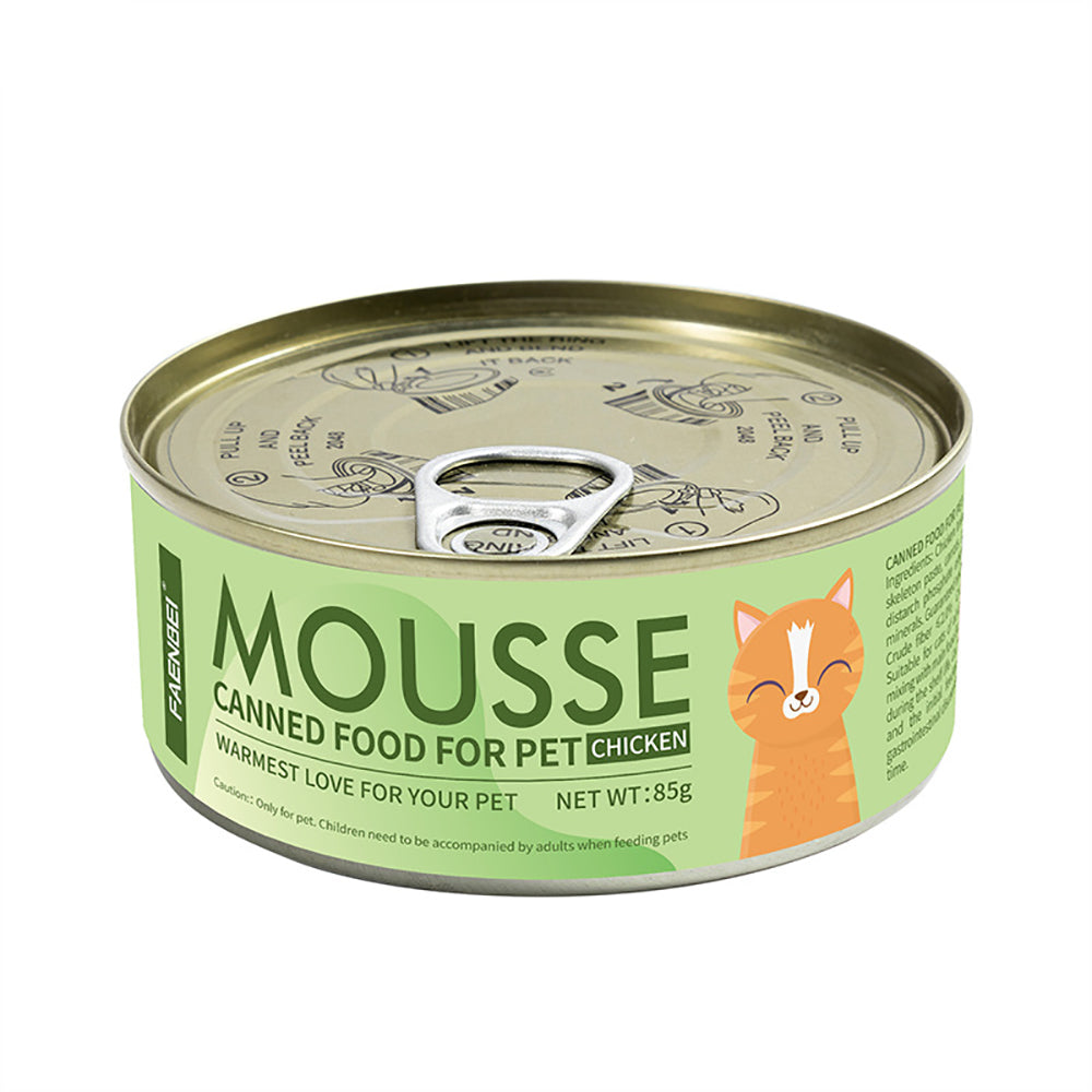 Natural Can Food for Cat Mousse, Limited Ingredient, Grain-Free Protein with No Artificial Additives, Beef, Tuna, Chicken (100 x 2.55 oz Cans)