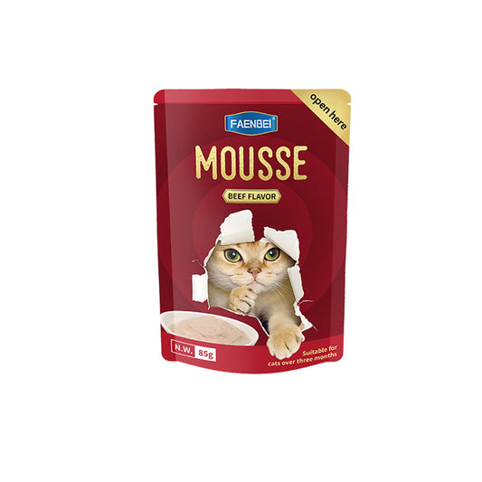 144PCS Natural Cat Treat Mousse Pouch, Wet Pureed Pet Food, Beef, Chicken, Tuna Lickable Cat Treats - (Pack of 12/144 Pouches) 85g Pouches