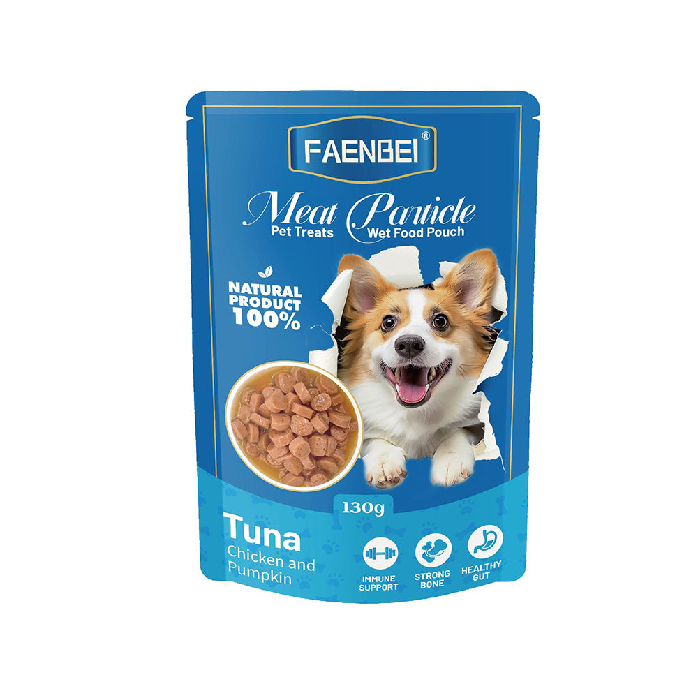100PCS Meat Particle Dog Treats Wet Food Pouches, Flavor in Gravy, 130g Pouches (Pack of 12)