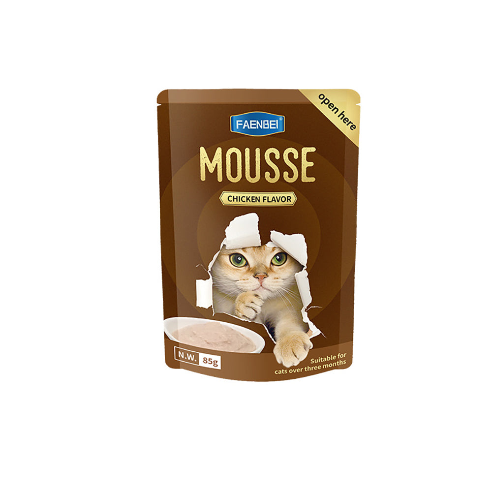 144PCS Natural Cat Treat Mousse Pouch, Wet Pureed Pet Food, Beef, Chicken, Tuna Lickable Cat Treats - (Pack of 12/144 Pouches) 85g Pouches